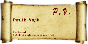 Petik Vajk névjegykártya